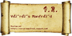 Vörös Manfréd névjegykártya